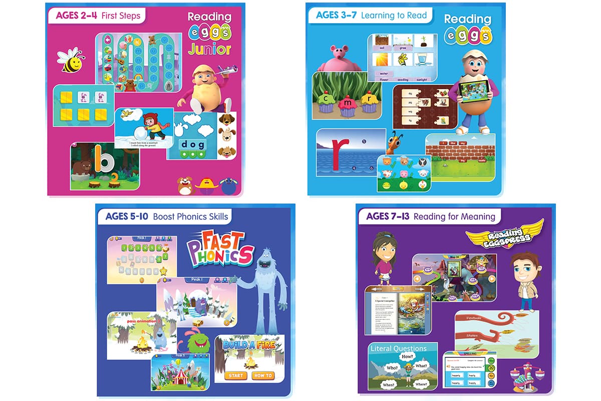 Reading Eggs supports your child's reading journey from ages 2–13.